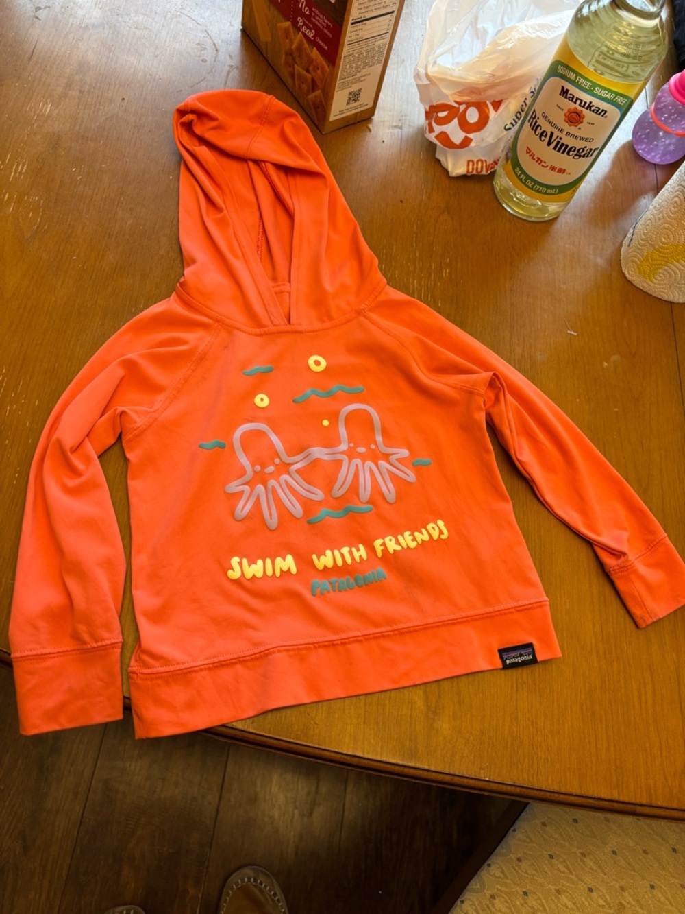 Patagonia Kids' Pink 'Swim With Friends' Capilene Sun Hoody Top
